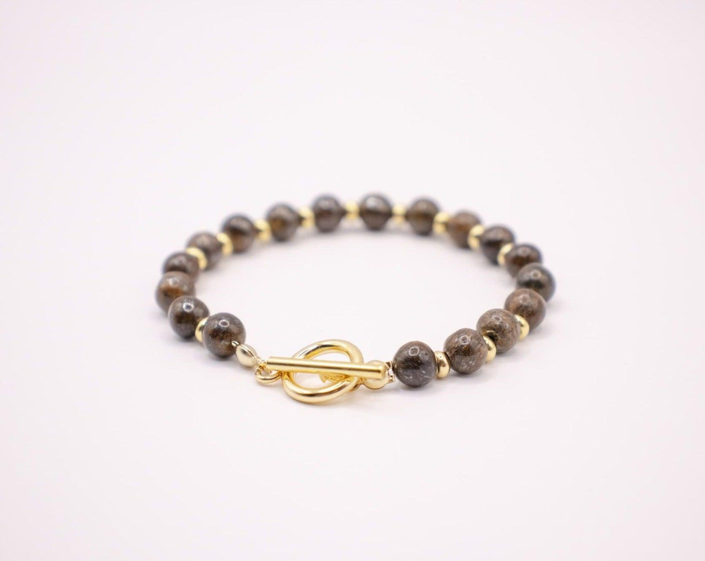 CIRCE | Bracelet in Bronzite and 18 and 24 carat gold plated-2