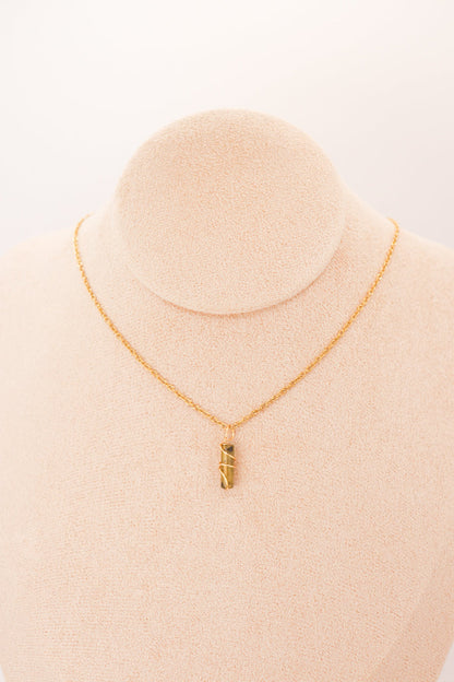 Pendentif | Mini piliers en Jade "Fleurs de prunier"-7